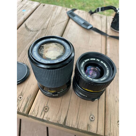 Canon AE1 Canon zoom lens 35-70mm Vivitar MC Macro Focusing Zoom F4.5-5.6 70-210 - Picture 5 of 16